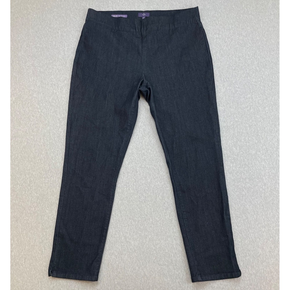 NYDJ Jeans Womens 12 Navy Blue Cotton Blend Stretch Pull On Ankle